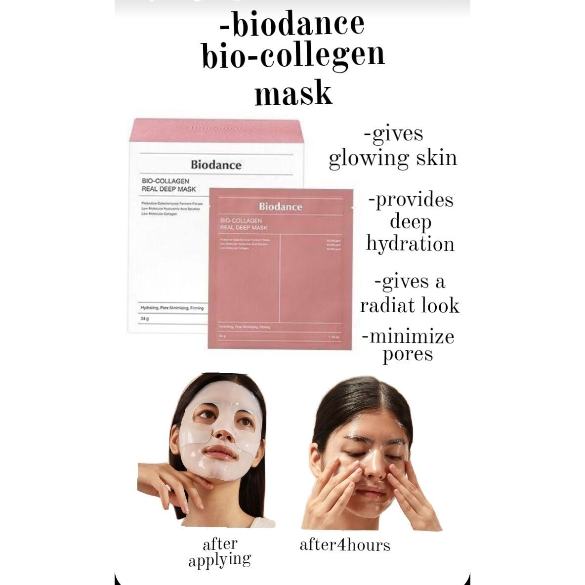 Biodance Bio-Collagen Real Deep Mask, 4 pcs